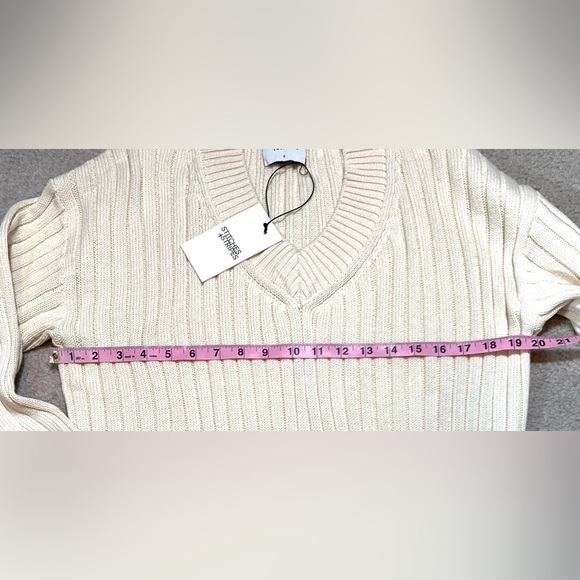 NWT Stitches + Stripes Ribbed V-Neck Maxi Sweater Dress Women Cotton Small Med - Picture 4 of 7
